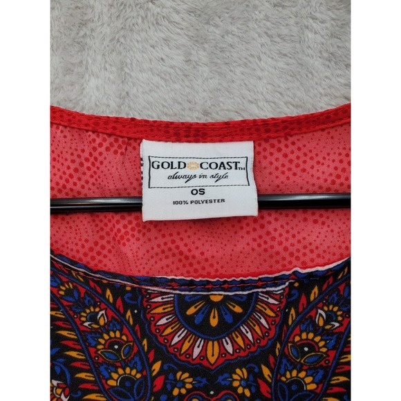 Gold Coast Cover Up Women's One Size Multi Floral Paisley Polyester Round Neck - Picture 6 of 8